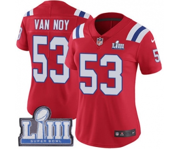 #53 Limited Kyle Van Noy Red Nike NFL Alternate Women's Jersey New England Patriots Vapor Untouchable Super Bowl LIII Bound