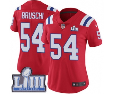 #54 Limited Tedy Bruschi Red Nike NFL Alternate Women's Jersey New England Patriots Vapor Untouchable Super Bowl LIII Bound