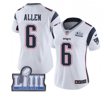 #6 Limited Ryan Allen White Nike NFL Road Women's Jersey New England Patriots Vapor Untouchable Super Bowl LIII Bound