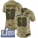 #60 Limited David Andrews Camo Nike NFL Women's Jersey New England Patriots 2018 Salute to Service Super Bowl LIII Bound