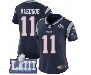 Women's New England Patriots #11 Drew Bledsoe Navy Blue Nike NFL Home Vapor Untouchable Super Bowl LIII Bound Limited Jersey