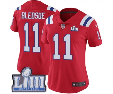 Women's New England Patriots #11 Drew Bledsoe Red Nike NFL Alternate Vapor Untouchable Super Bowl LIII Bound Limited Jersey