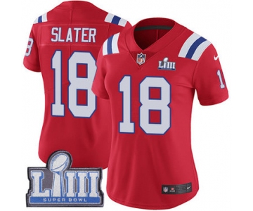 Women's New England Patriots #18 Matthew Slater Red Nike NFL Alternate Vapor Untouchable Super Bowl LIII Bound Limited Jersey