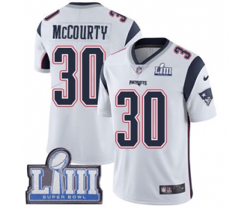 #30 Limited Jason McCourty White Nike NFL Road Youth Jersey New England Patriots Vapor Untouchable Super Bowl LIII Bound