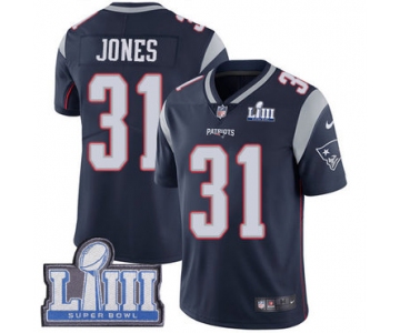 #31 Limited Jonathan Jones Navy Blue Nike NFL Home Youth Jersey New England Patriots Vapor Untouchable Super Bowl LIII Bound