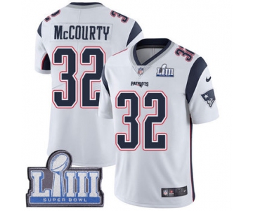 #32 Limited Devin McCourty White Nike NFL Road Youth Jersey New England Patriots Vapor Untouchable Super Bowl LIII Bound