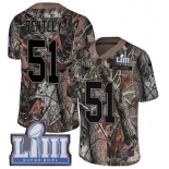 #51 Limited Ja'Whaun Bentley Camo Nike NFL Youth Jersey New England Patriots Rush Realtree Super Bowl LIII Bound