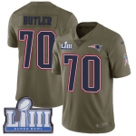 #70 Limited Adam Butler Olive Nike NFL Youth Jersey New England Patriots 2017 Salute to Service Super Bowl LIII Bound