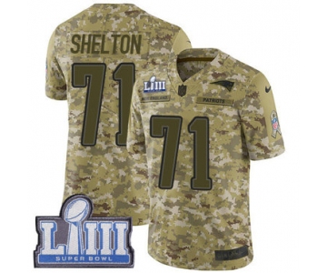 #71 Limited Danny Shelton Camo Nike NFL Youth Jersey New England Patriots 2018 Salute to Service Super Bowl LIII Bound