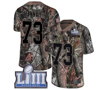 #73 Limited John Hannah Camo Nike NFL Youth Jersey New England Patriots Rush Realtree Super Bowl LIII Bound