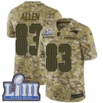 #83 Limited Dwayne Allen Camo Nike NFL Youth Jersey New England Patriots 2018 Salute to Service Super Bowl LIII Bound