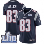 #83 Limited Dwayne Allen Navy Blue Nike NFL Home Youth Jersey New England Patriots Vapor Untouchable Super Bowl LIII Bound