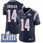Youth New England Patriots #14 Steve Grogan Navy Blue Nike NFL Home Vapor Untouchable Super Bowl LIII Bound Limited Jersey