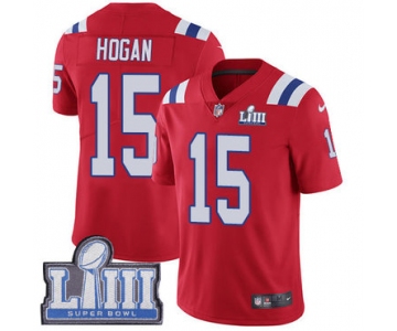 Youth New England Patriots #15 Chris Hogan Red Nike NFL Alternate Vapor Untouchable Super Bowl LIII Bound Limited Jersey