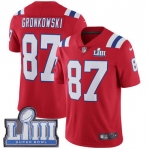 Youth New England Patriots #87 Rob Gronkowski Red Nike NFL Alternate Vapor Untouchable Super Bowl LIII Bound Limited Jersey