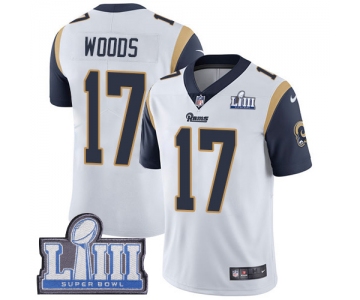 #17 Limited Robert Woods White Nike NFL Road Youth Jersey Los Angeles Rams Vapor Untouchable Super Bowl LIII Bound