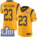 #23 Limited Nickell Robey-Coleman Gold Nike NFL Youth Jersey Los Angeles Rams Rush Vapor Untouchable Super Bowl LIII Bound