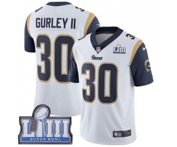 #30 Limited Todd Gurley White Nike NFL Road Youth Jersey Los Angeles Rams Vapor Untouchable Super Bowl LIII Bound