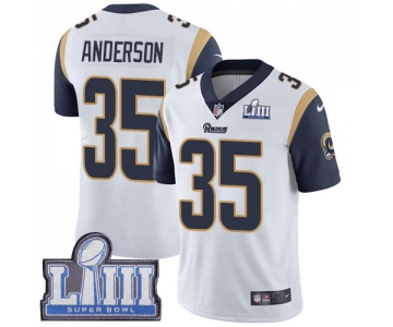 #35 Limited C.J. Anderson White Nike NFL Road Youth Jersey Los Angeles Rams Vapor Untouchable Super Bowl LIII Bound