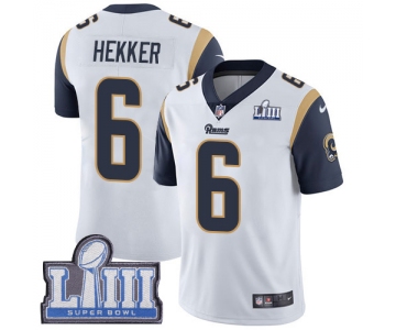 #6 Limited Johnny Hekker White Nike NFL Road Youth Jersey Los Angeles Rams Vapor Untouchable Super Bowl LIII Bound