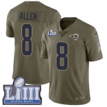 #8 Limited Brandon Allen Olive Nike NFL Youth Jersey Los Angeles Rams 2017 Salute to Service Super Bowl LIII Bound