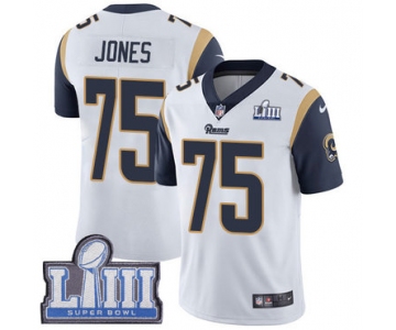 Youth Los Angeles Rams #75 Deacon Jones White Nike NFL Road Vapor Untouchable Super Bowl LIII Bound Limited Jersey