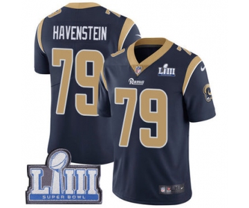 Youth Los Angeles Rams #79 Rob Havenstein Navy Blue Nike NFL Home Vapor Untouchable Super Bowl LIII Bound Limited Jersey
