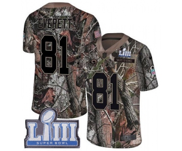 Youth Los Angeles Rams #81 Gerald Everett Camo Nike NFL Rush Realtree Super Bowl LIII Bound Limited Jersey