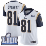 Youth Los Angeles Rams #81 Limited Gerald Everett White Nike NFL Road Vapor Untouchable Super Bowl LIII Bound Limited Jersey