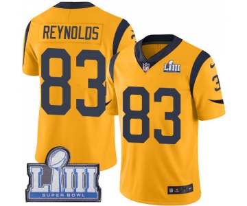 Youth Los Angeles Rams #83 Josh Reynolds Gold Nike NFL Rush Vapor Untouchable Super Bowl LIII Bound Limited Jersey