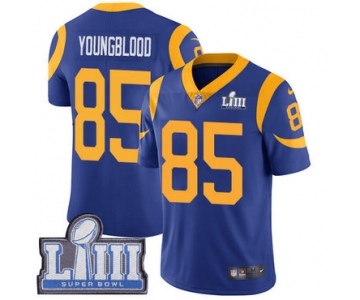 Youth Los Angeles Rams #85 Jack Youngblood Royal Blue Nike NFL Alternate Vapor Untouchable Super Bowl LIII Bound Limited Jersey