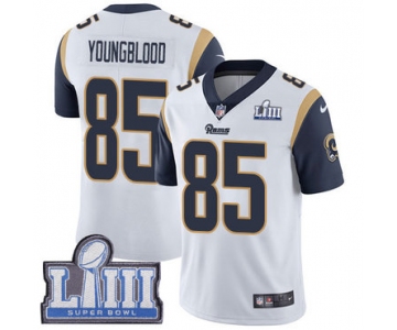 Youth Los Angeles Rams #85 Jack Youngblood White Nike NFL Road Vapor Untouchable Super Bowl LIII Bound Limited Jersey