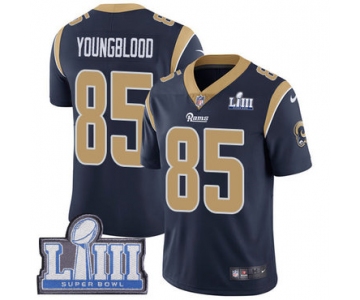 Youth Los Angeles Rams #85 Limited Jack Youngblood Navy Blue Nike NFL Home Vapor Untouchable Super Bowl LIII Bound Limited Jersey