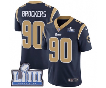 Youth Los Angeles Rams #90 Michael Brockers Navy Blue Nike NFL Home Vapor Untouchable Super Bowl LIII Bound Limited Jersey