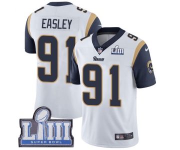 Youth Los Angeles Rams #91 Dominique Easley White Nike NFL Road Vapor Untouchable Super Bowl LIII Bound Limited Jersey