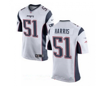 Men's New England Patriots #51 David Harris White Road Stitched NFL Nike Game Jersey