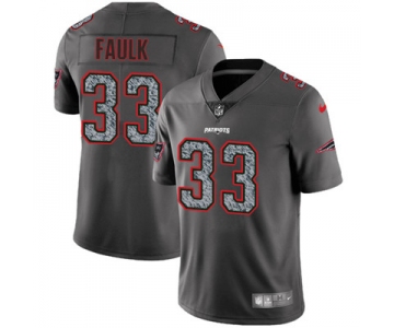 Nike New England Patriots #33 Kevin Faulk Gray Static Men's NFL Vapor Untouchable Game Jersey