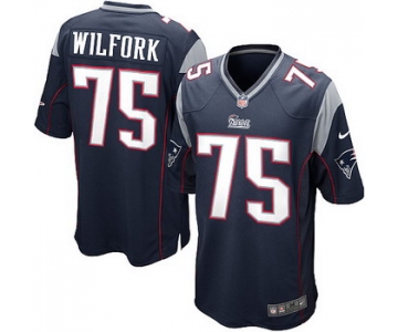 Nike New England Patriots #75 Vince Wilfork Blue Game Jersey