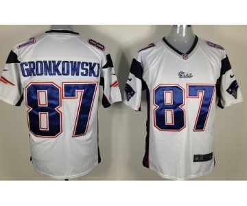 Nike New England Patriots #87 Rob Gronkowski White Game Jersey