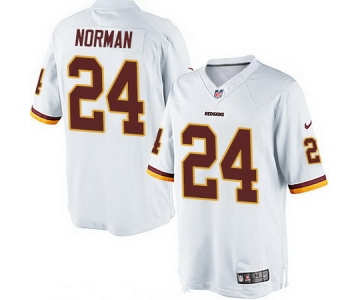 Men's Washington Redskins #24 Josh Norman White Road Stitched NFL Nike Game Jersey