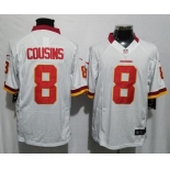Men's Washington Redskins #8 Kirk Cousins White Road Stitched NFL Nike Game Jersey