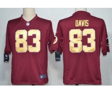 Nike Washington Redskins #83 Fred Davis Red With Gold Game Jersey