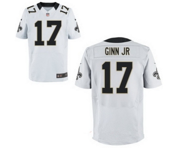 Men's New Orleans Saints #17 Ted Ginn Jr White Road Stitched NFL Nike Elite Jersey