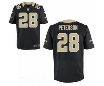 Men's New Orleans Saints #28 Adrian Peterson Nike Black Elite Jersey