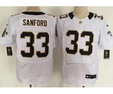 Men's New Orleans Saints #33 Jamarca Sanford Nike White Elite Jersey