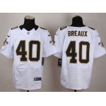Men's New Orleans Saints #40 Delvin Breaux White Road NFL Nike Elite Jersey