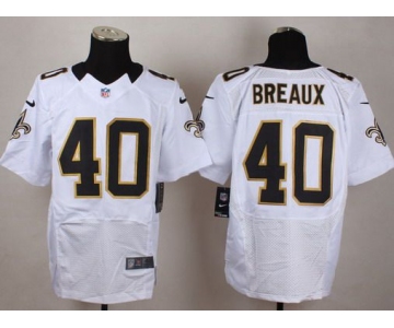 Men's New Orleans Saints #40 Delvin Breaux White Road NFL Nike Elite Jersey