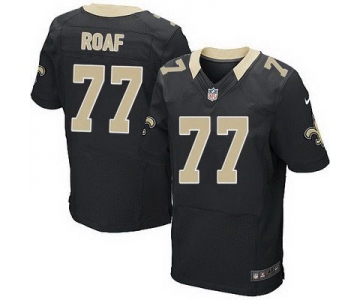 Men's New Orleans Saints #77 Willie Roaf Black Team Color NFL Nike Elite Jersey