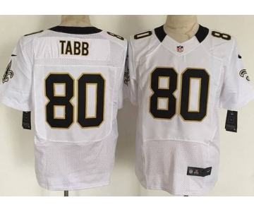 Men's New Orleans Saints #80 Jack Tabb Nike White Elite Jersey