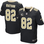 Men's New Orleans Saints #82 Benjamin Watson Black Team Color C Patch NFL Nike Elite Jersey